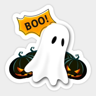 Boo Little Ghost Happy Halloween Sticker